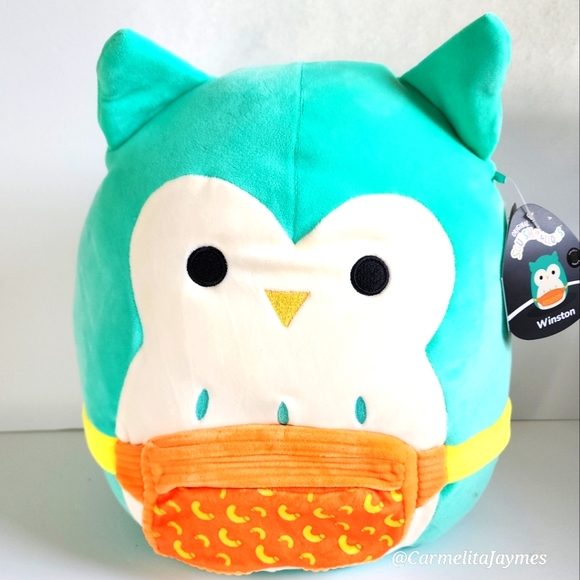 🖤 WINSTON 🦉 HTF Black Tag Teal Owl w Fanny Pack Select Series Squishmallow NWT - Picture 1 of 9